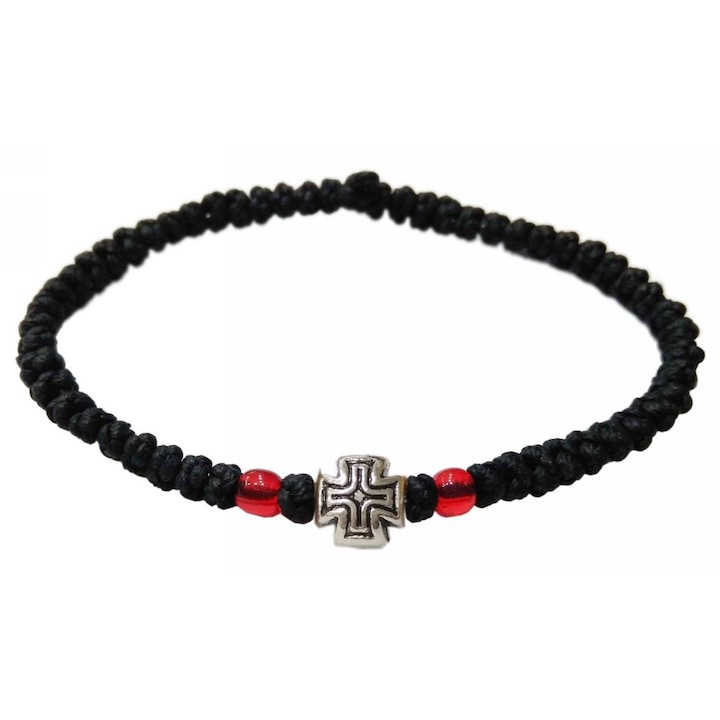 Bratara Kostibas 1559-409MU, model bisericesc, matanii pentru rugaciune, negru/rosu