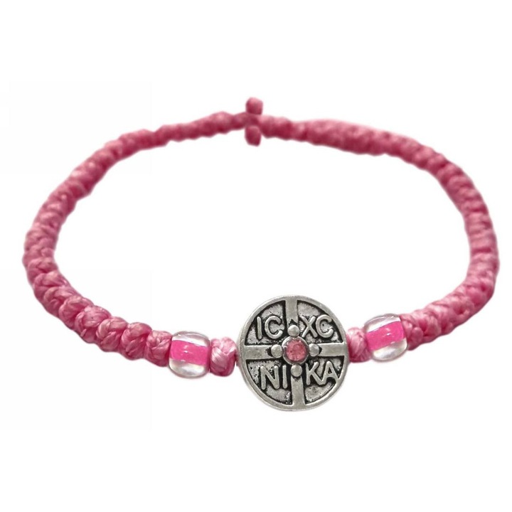 Bratara model bisericesc, Kostibas 1559-404F, roz, set