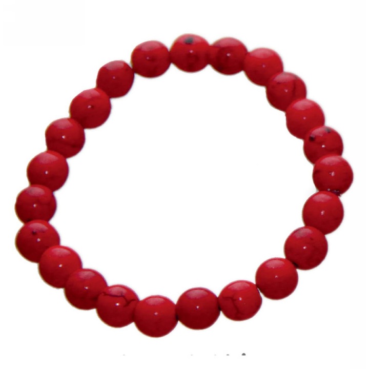 Bratara dama Kostibas Fashion, piatra, rosu