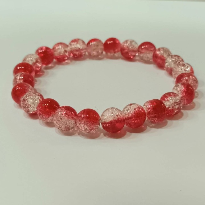 Bratara dama Kostibas Fashion, rosu\alb