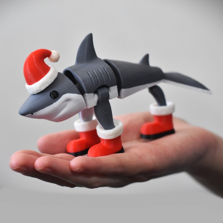 Tralalero Tralala de Craciun - Italian Brain Rot - Jucarie 3D Articulata, Plastic