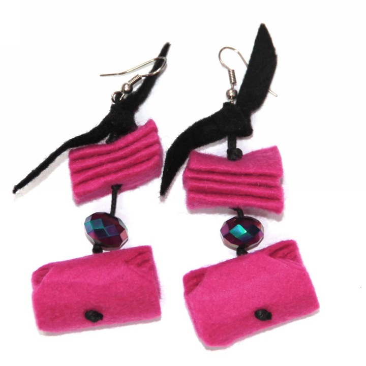 Cercei dama Kostibas Fashion 3071-200F, fucsia