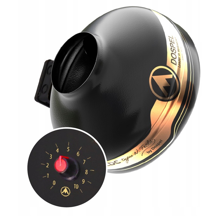 Комплект Канален Вентилатор С Регулатор, Dospel, Максимален Въздушен Поток 1300 М³/Ч, Консумация На Енергия 70 W, Статично Налягане 230 Pa, Високо Качество На Изработка, 200 Fi, Черен