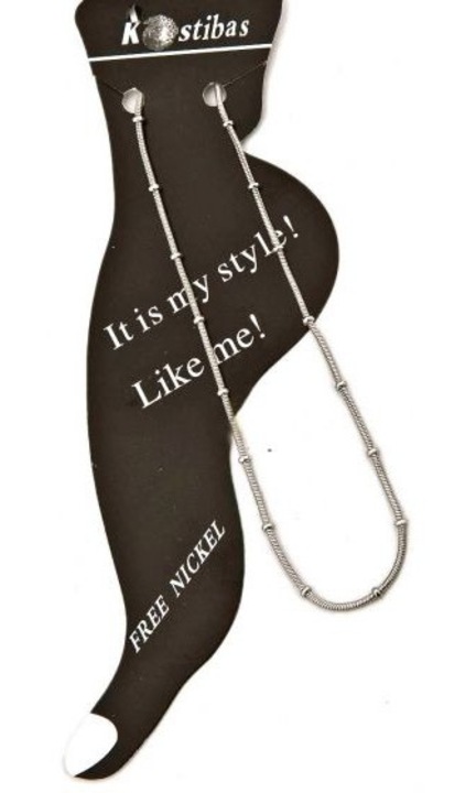 Bratara de picior dama Kostibas Fashion, otel, argintiu