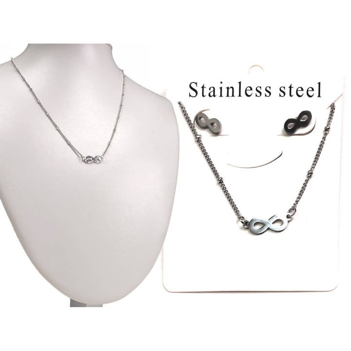 Set bijuterii dama, argintiu, Karma, model 2331-203A