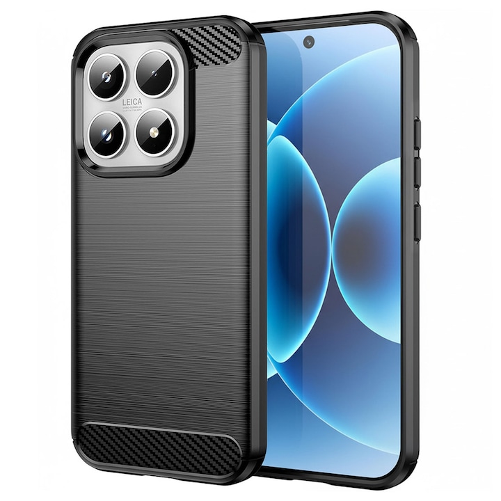 Husa Carbon Resistance pentru Xiaomi 17, Optimizare Anti-Soc, Long Term Case, Negru
