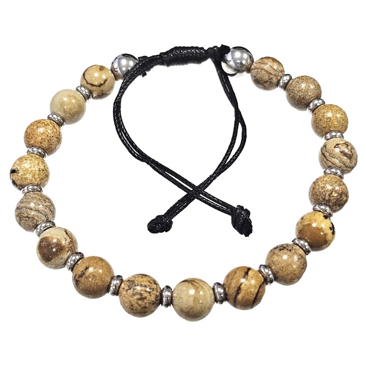 Bratara unisex, Karma, Negru/Maro