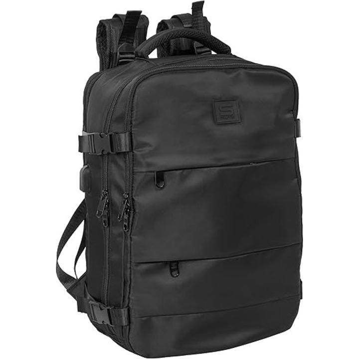 Rucsac Safta, model Sakidio Plates, laptop, poliester, 30x45cm, culoare negru