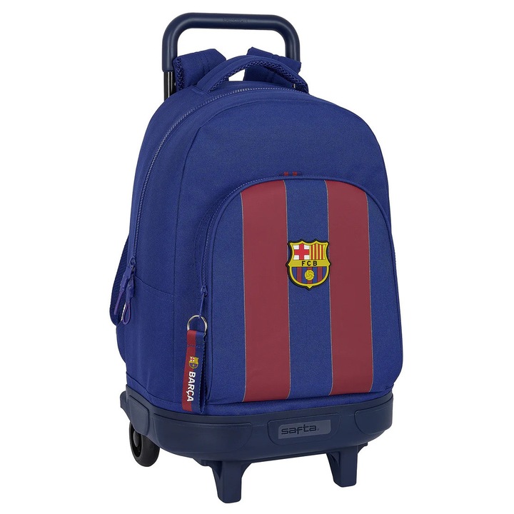 Ghiozdan Safta F.C. Barcelona, polyester, albastru, 30x40x15cm