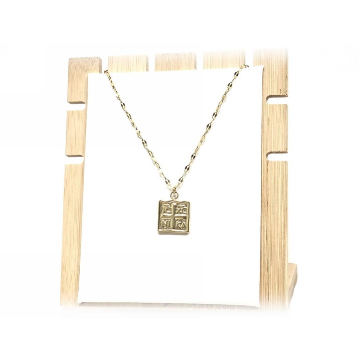 Colier cu pandantiv Karma 2522-212X, model bisericesc, auriu