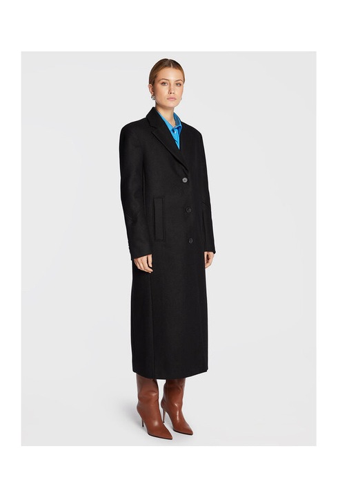 Palton Remain pentru femei, negru, din lână, Negru