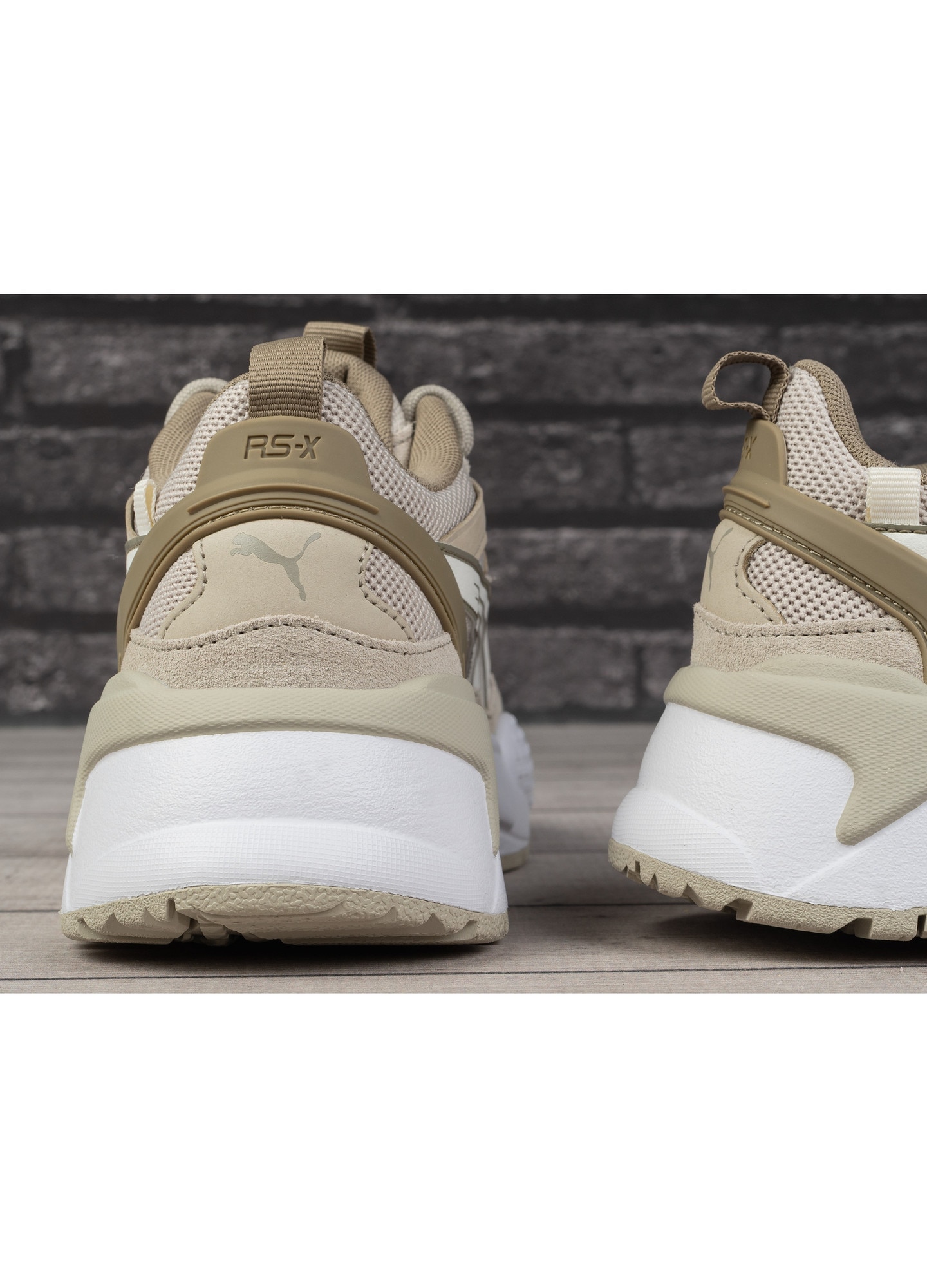 Tenisi barbati Puma RS-X Efekt PRM, bej, piele intoarsa si piele