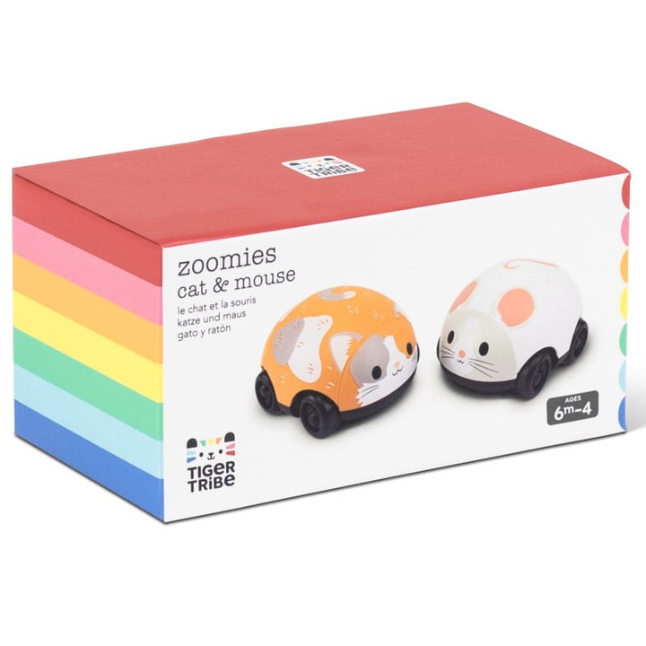 Set 2 jucarii interactive pentru bebelusi, Tiger Tribe, model soarece si pisica, de la 6 luni