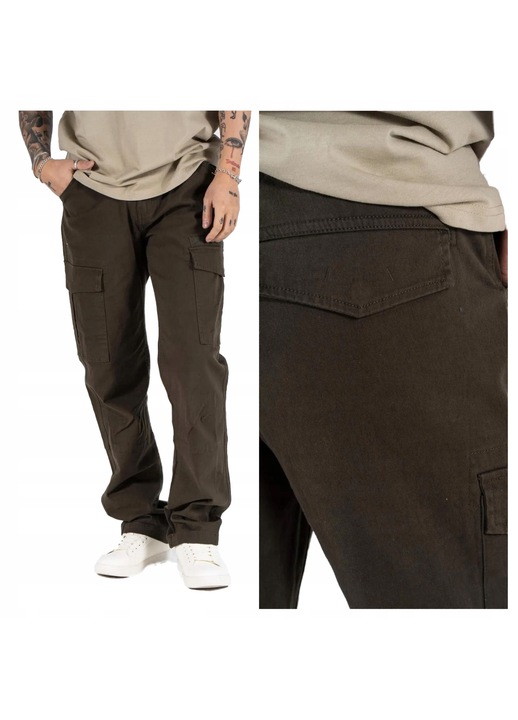 Мъжки панталони, Marcus, Cargo Gerry, права кройка, средна талия, цип, дълги, 5 джоба, памук, W36 L32, зелени