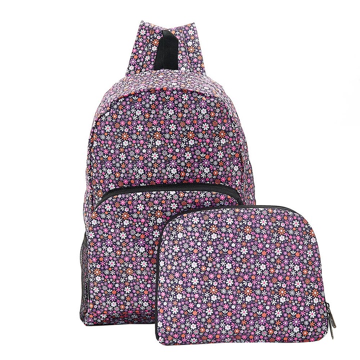 Rucsac Eco Chic, Imprimeu floral, Violet