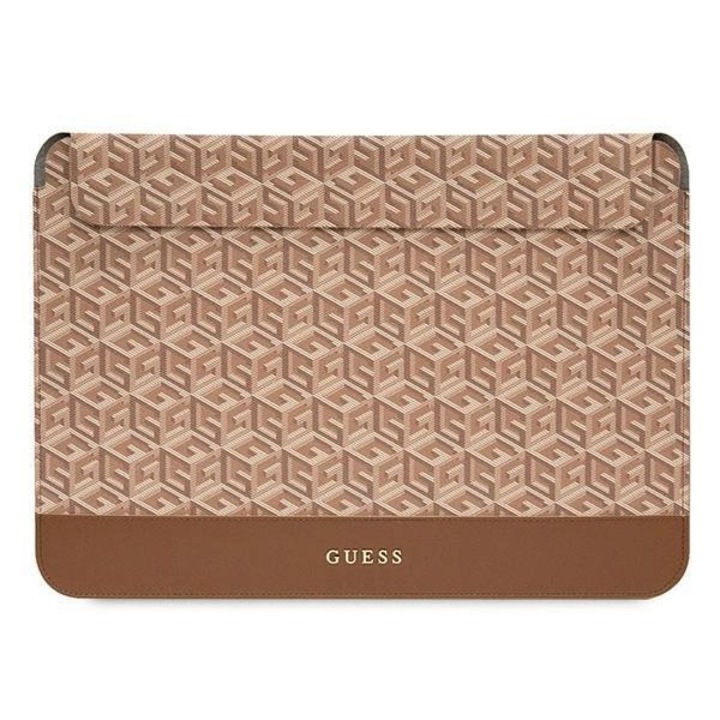 Husa laptop Guess GCube Stripe, 39.5x27.5x2.5cm, culoare maro
