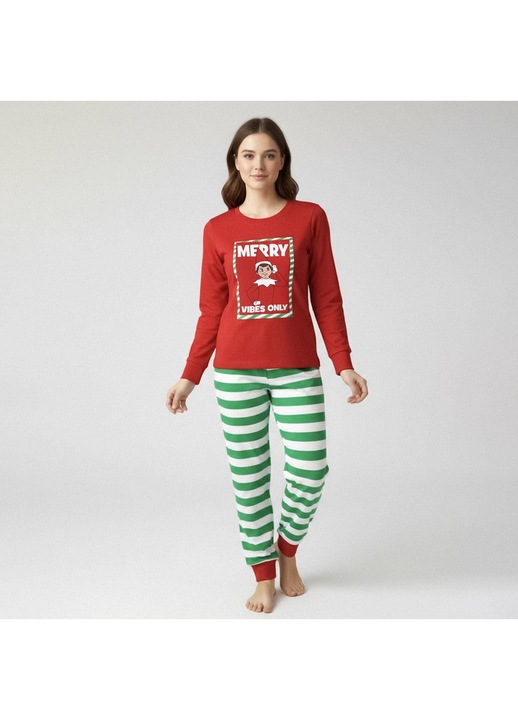 Pijamale bumbac pentru femei Craciun, The Elf 35289, Rosu