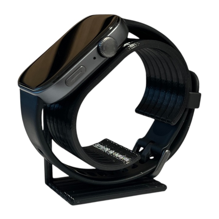 Стойка за Смартчасовник – Съвместима с Apple Watch / други модели, Минималистичен Дизайн, Издръжлив Материал, Черен Цвят