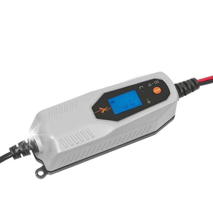 Prostownik eXtremestyle SBC-61238, 8 etape, 6V/12V, cablu detasabil, 532g