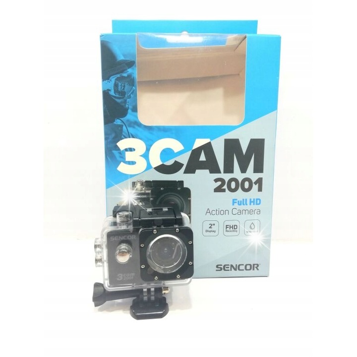 Камера видео спорт Sencor 3CAM 2001, водоустойчива до 60м, HDR, 120° ъгъл на видимост, 59x41x29мм