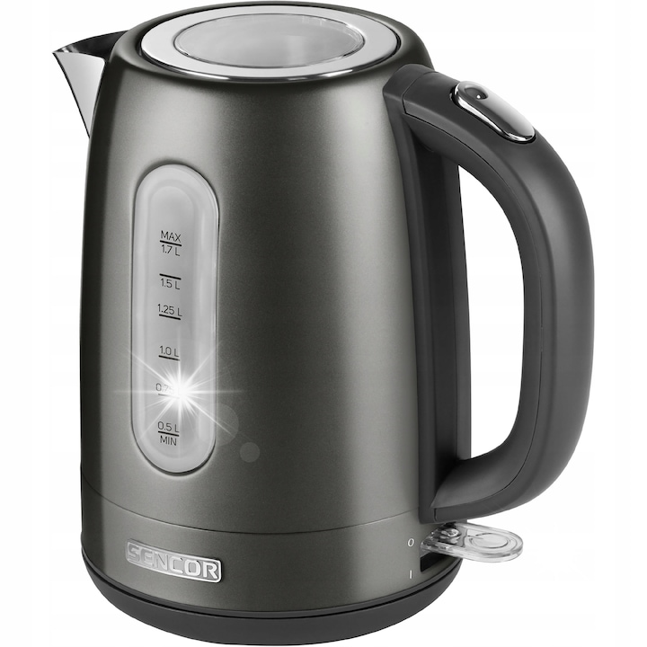 Fierbator electric Severin WK 9555, 2400 W, 1.0 l, negru, dimensiuni 14x22.5x19.8 cm