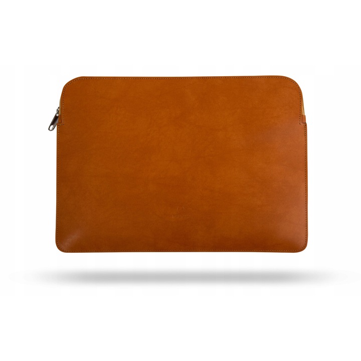 Etui laptop 15.3", Baltan, piele naturala, interior din filc, culoare maro