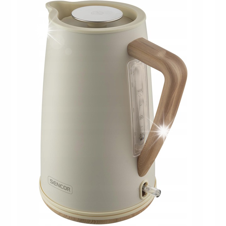 Fierbator electric Sencor SWK 1590SS, 1,5L, 1500W, sticla, argintiu, cu filtru pentru infuzare