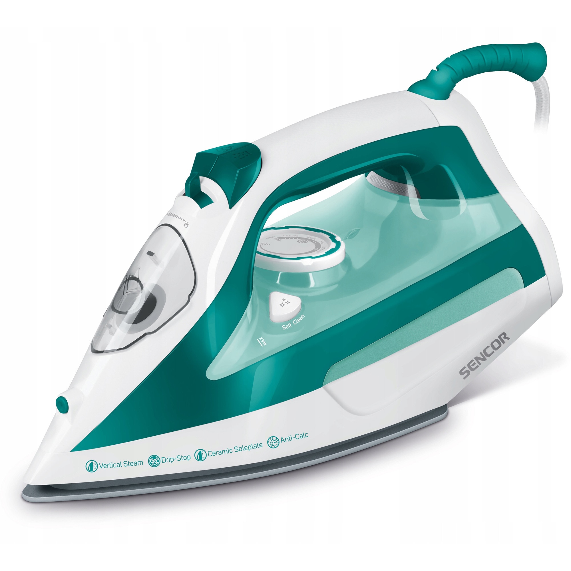 Fier de calcat cu abur Sencor SSI 6100GR ceramic verde 470ml 2600W