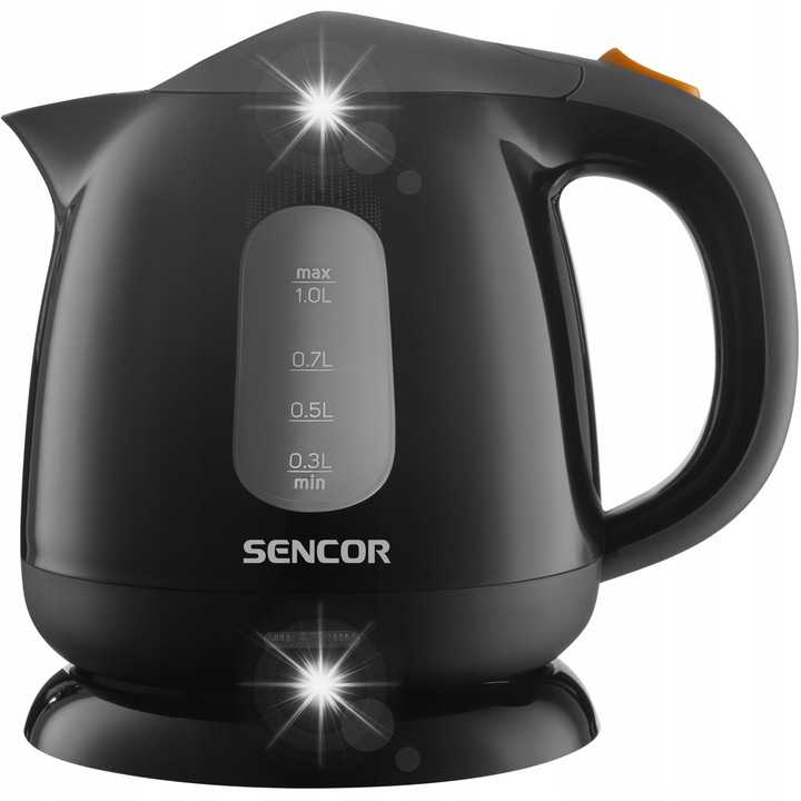 Fierbator electric fara fir, Adler, 1,5L, sticla, negru, iluminare albastra