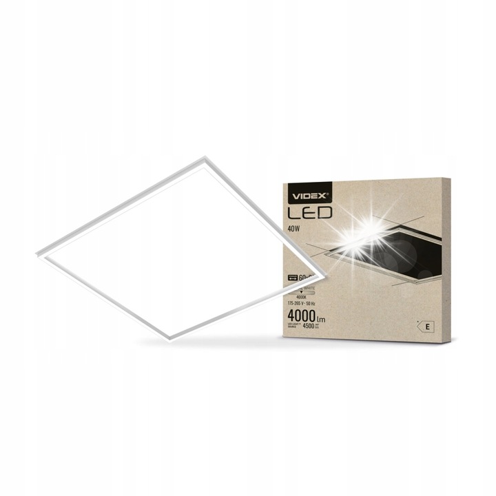 LED Панел 60x60cm Videx, 40W, 4000Lm, бял, комплект 2 броя