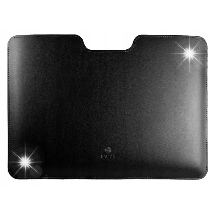 Baltan valódi bőr laptop tok MacBook Air 13-hoz, fekete színű, minimalista design, prémium védelem