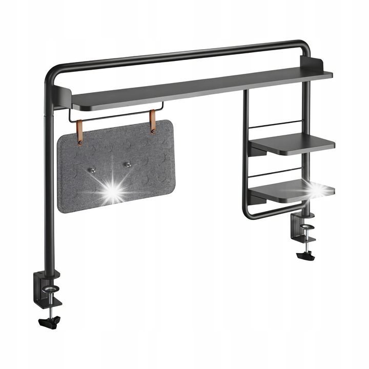 Spacetronik SPB118BB íróasztali polc, 3 polc, 20 kg terhelhetőség, matt fekete, 126x64x18cm