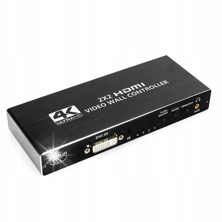 Видео стена контролер Spacetronik SPH-VW225 2x2 HDMI 4K, пълен комплект със захранване и дистанционно управление