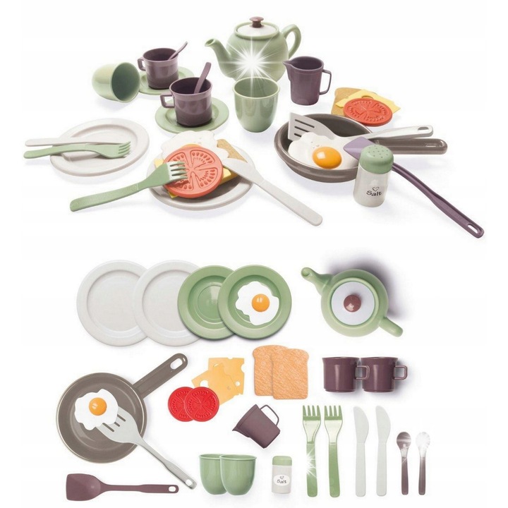 Reggeliző szett gyerekeknek, Dantoy, 29 darabos, 25x14,5x14cm, természetes színek