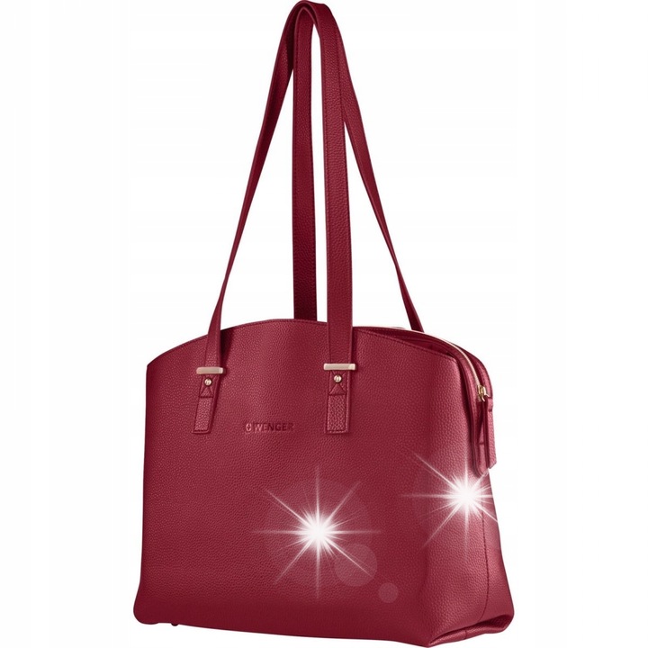 Wenger RosaElli 14" laptop táska, piros, 19x37x29cm, műbőr, arany részletekkel