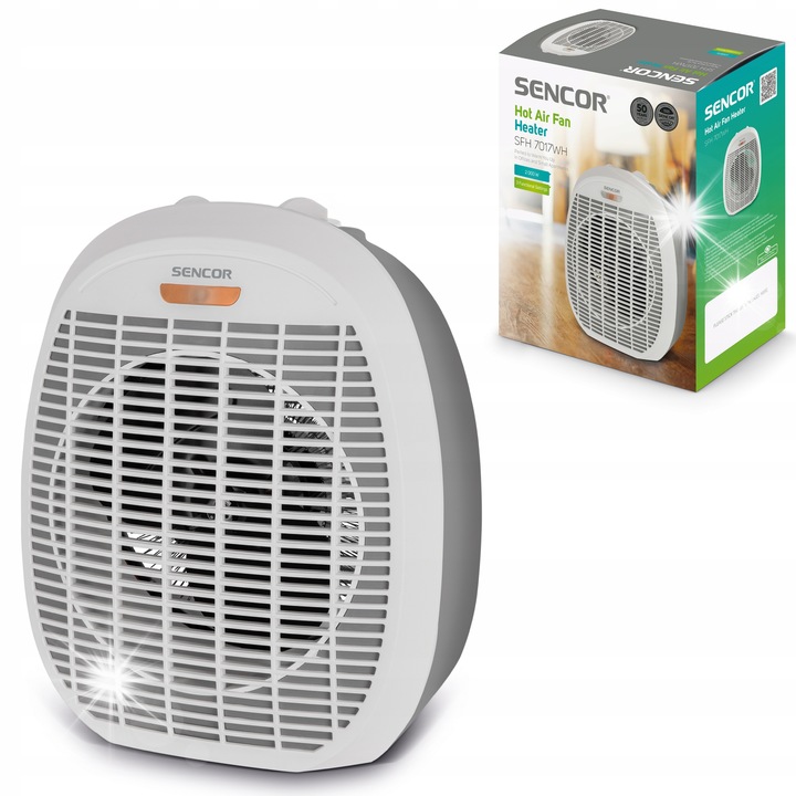 Sencor SFH 7017WH hősugárzó, 2000W, 2 fokozat, fehér, 26,8x22,7x13,9cm