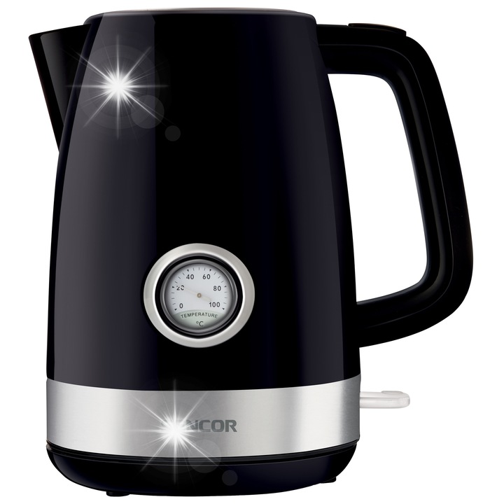 Fierbator electric Sencor SWK 7401RD 1,7L 2200W sticla, iluminare LED