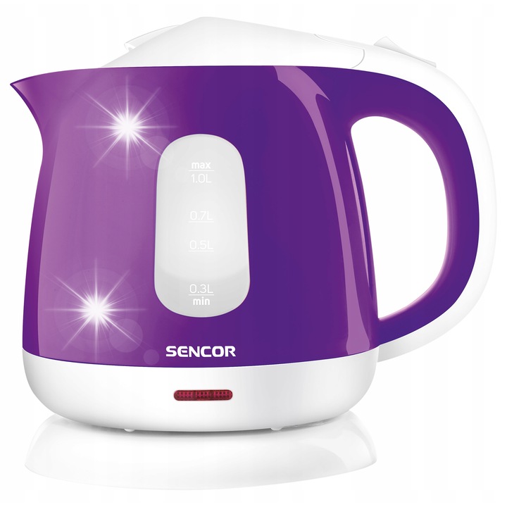 Fierbator electric Sencor SWK 1014RD 1L 1100W, inox si plastic, rosu, dimensiuni 17.7x19x16.5cm