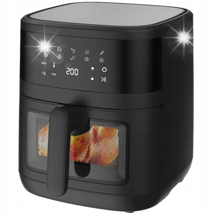 Olajmentes fritőz 6.5L 1800W, 9 program, fekete, 32.3x36.5x40.6cm