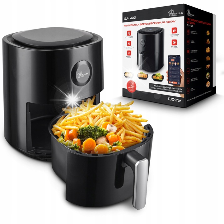 Extralink Smart Life SJ-400 olajsütő, 4L, 1300W, fekete