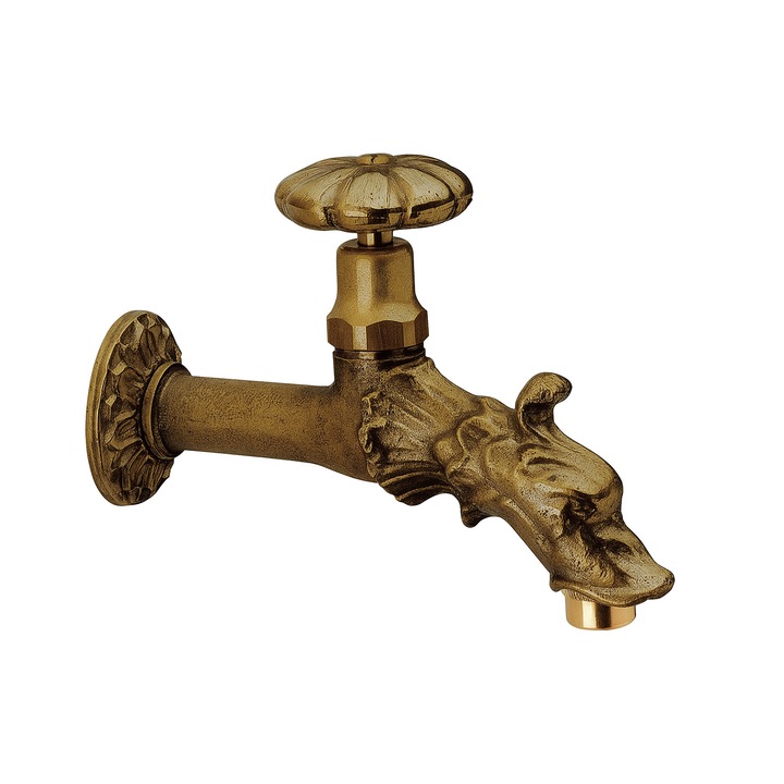 Градински кран Remer Rubinetterie 202MA, външен монтаж, месинг, вентил, резба 1/2", адаптер за маркуч 3/4", хромиран финиш