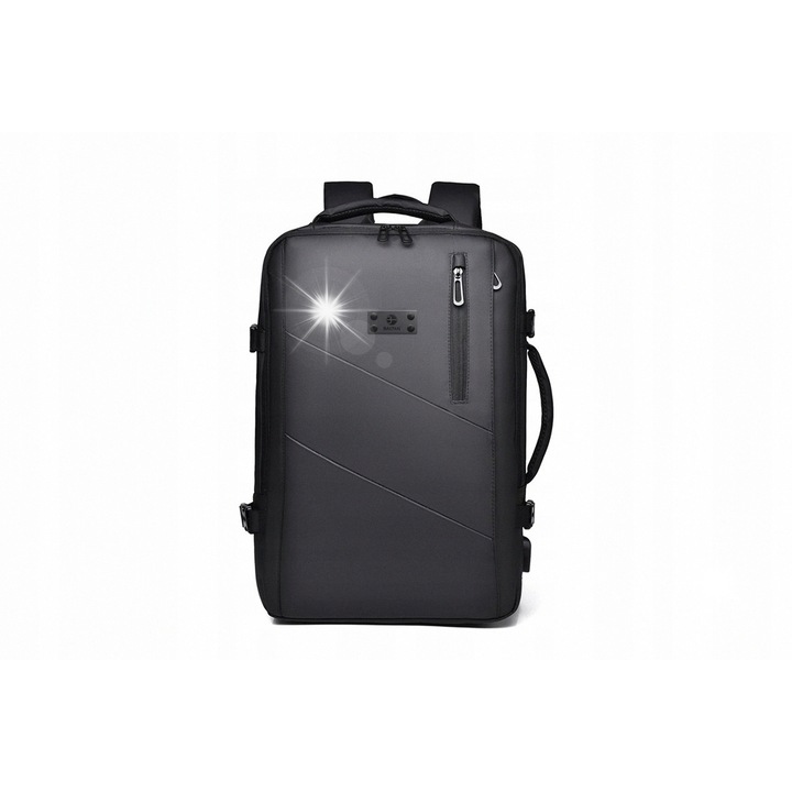 Baltan nagyméretű hátizsák, 17 hüvelykes laptophoz, vízálló, 20-36 literes, fekete