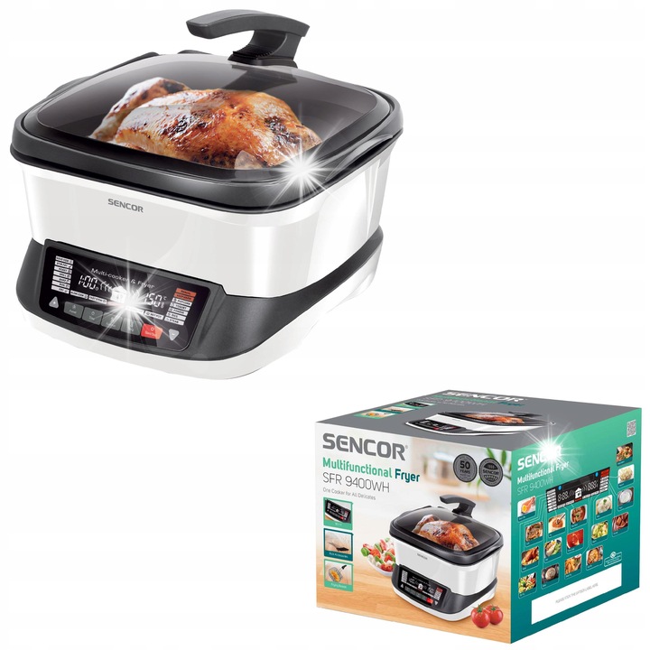 Sencor SFR 9400WH többfunkciós fritőz 4,8L 1800W, fehér, 340x320x290mm
