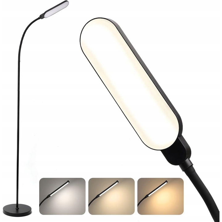 Подова лампа Platinet Signus LED 10W регулируема черна 169x21x36см