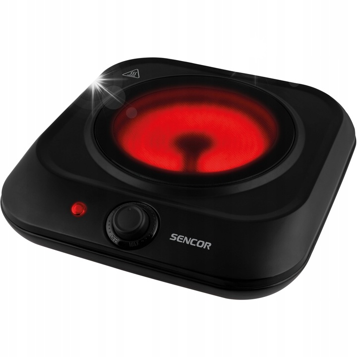 Електрически котлон Sencor, 1 котлон, керамичен, 1200W, 19см, черен, 300x290x75мм