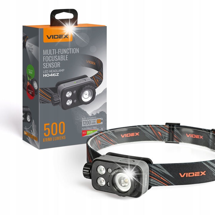 Челник Videx 500LM 5000K 60m акумулатор 1200mAh