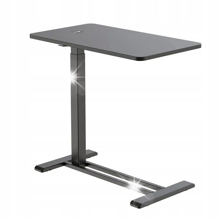 Мобилно бюро за лаптоп Spacetronik, регулируемо 66-106 см, 70x40 см, черно, със скрити колела