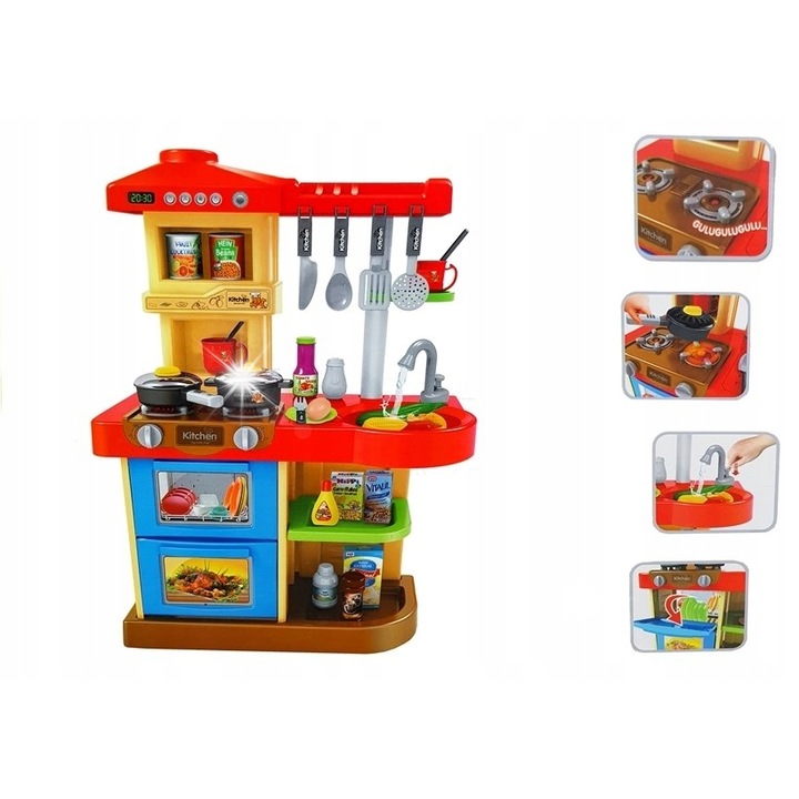 Gyermek konyha, LEAN Toys, kiegészítőkkel, többszínű, 3 év+