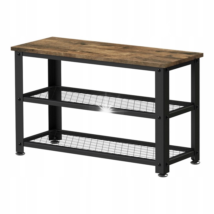 Spacetronik cipőtartó szekrény, 3 polc, fém, fekete, 73x30x45 cm