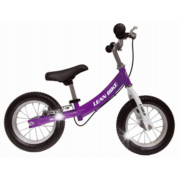 LEAN Toys CARLO futóbicikli, lila, 94x13cm, 29cm-es kerekek, állítható magasság 35-45cm